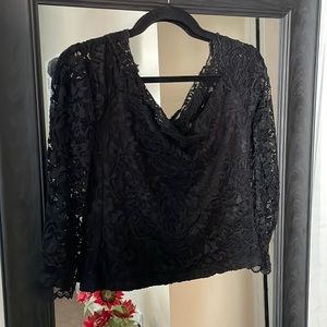 H&M Black Lace Top off the shoulder